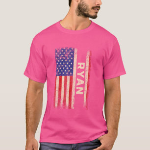 Camiseta Ryan Apellido Shirt Ryan Nombre Bandera Americana