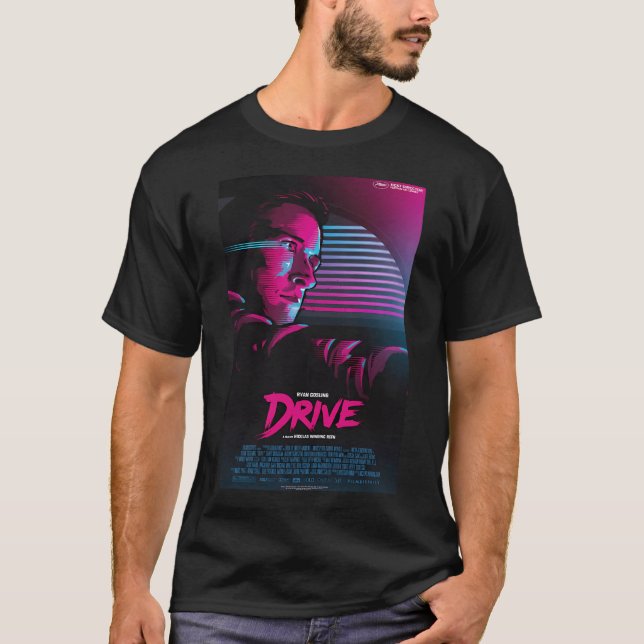 Camiseta Ryan Gosling Drive Retro Poster de películas (Anverso)