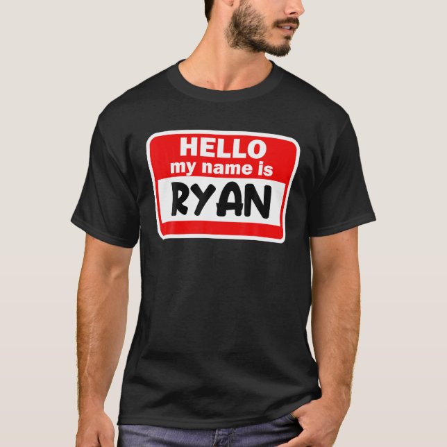 Camiseta Ryan Hello Hi Mi Nombre Es Tshirt Name On Personal (Anverso)