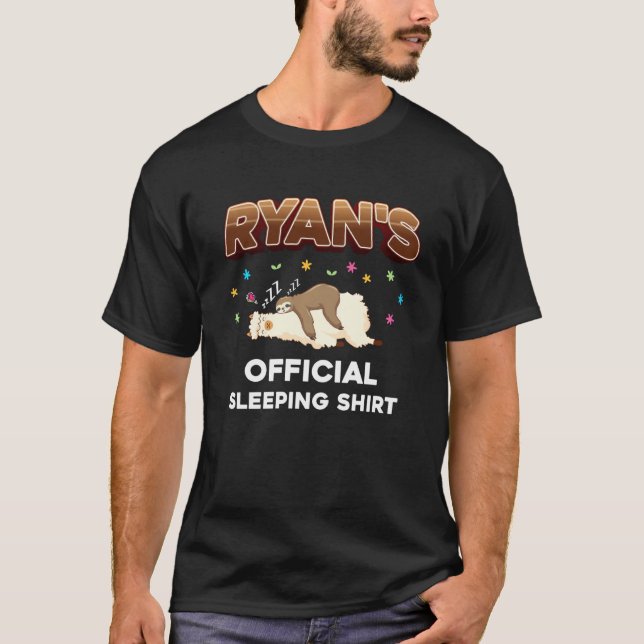 Camiseta Ryan Nombre Dormir Pajama Personalizado (Anverso)