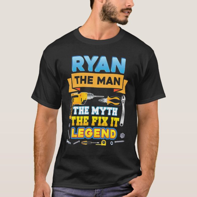 Camiseta Ryan The Man Myth Fix It Legend Padre Day Mechani (Anverso)