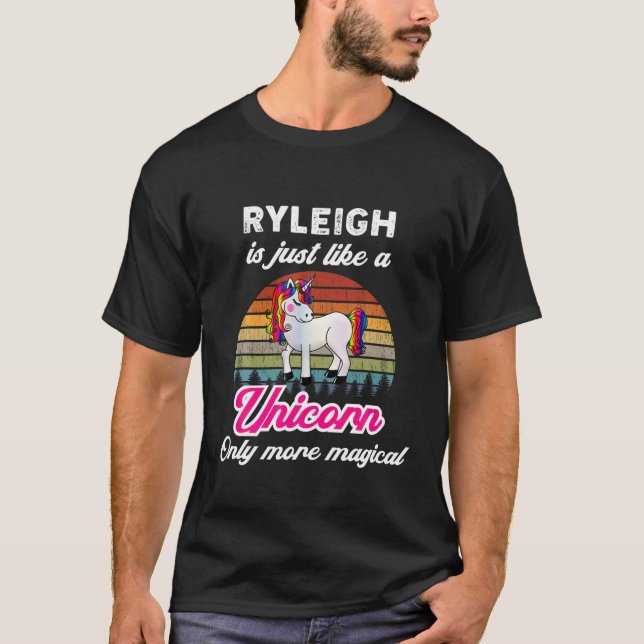 Camiseta Ryleigh Es Como Una Mujer Divertida De Unicornio,  (Anverso)