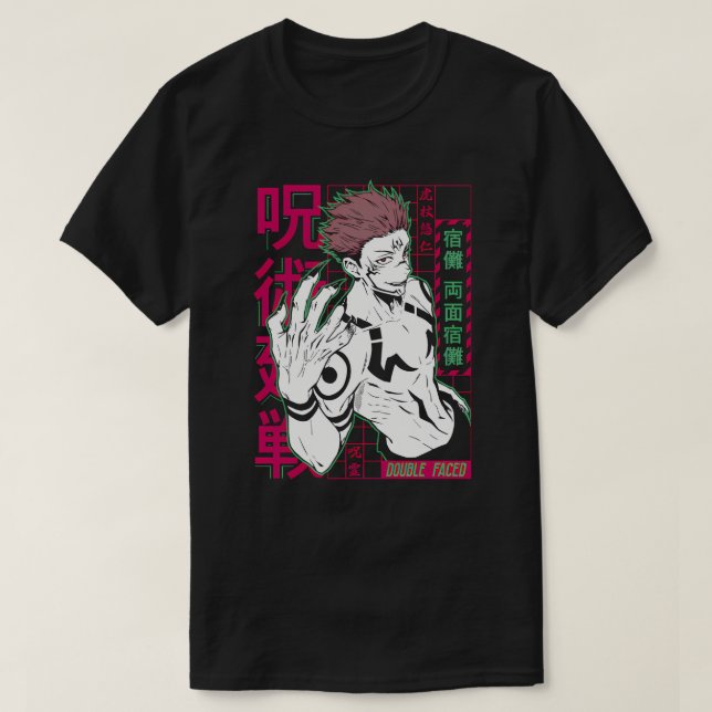 Camiseta Ryomen Sukuna Double Faced Anime Art (Diseño del anverso)