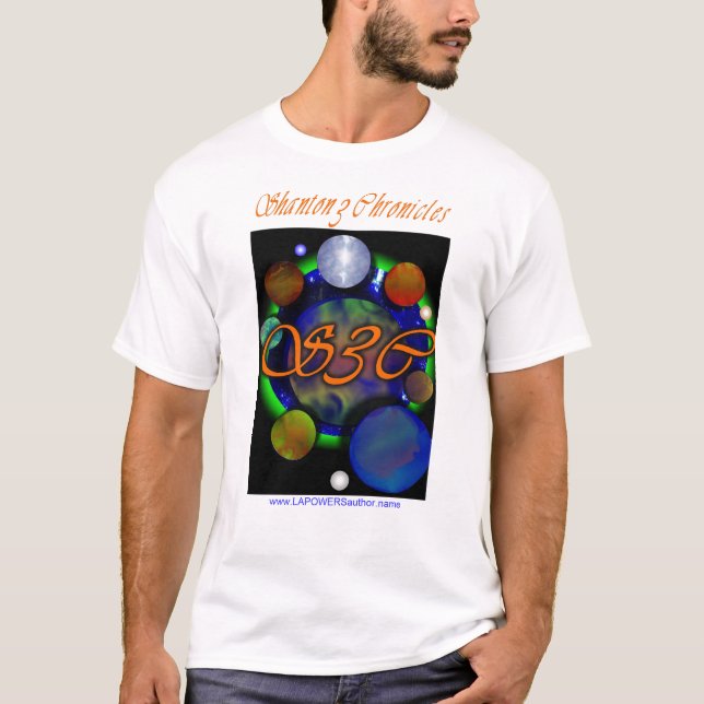 Camiseta S3Cplanets8, texto de S3C, www.LAPOWERSauthor.na (Anverso)