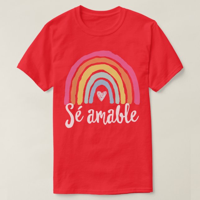 Camiseta S amable profesor español bilingüe sé amable boho  (Diseño del anverso)