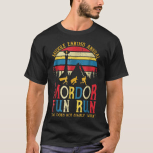 Camiseta S Annual Mordor Fun Run Retro Vintage 2