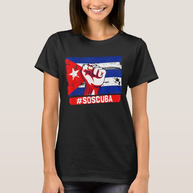 Camiseta S O S Cuba Libertad para Cuba (Anverso)