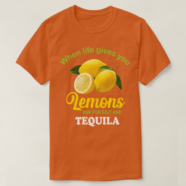 Camiseta s Pedir sal Tequila Divertido limón (Diseño del anverso)