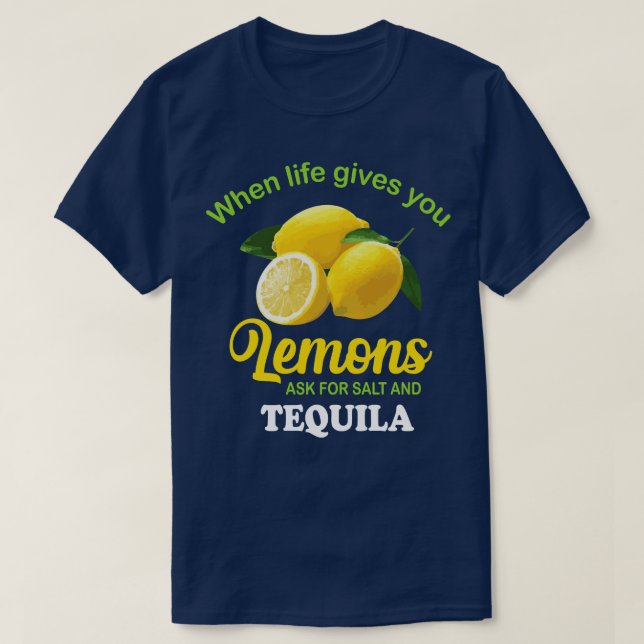 Camiseta s Pedir sal Tequila Divertido limón (Diseño del anverso)