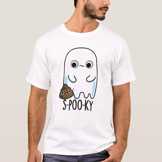 Camiseta S-poo-ky Funny Ghost Poop Pun (Anverso)