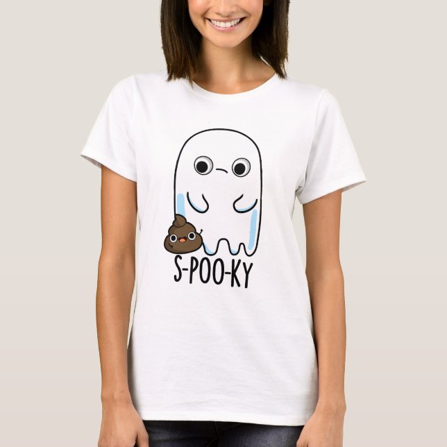 Camiseta S-poo-ky Funny Ghost Poop Pun (Anverso)