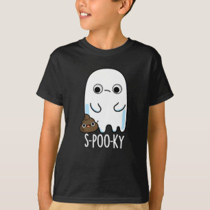 Camiseta S-poo-ky Funny Ghost Poop Pun Dark BG