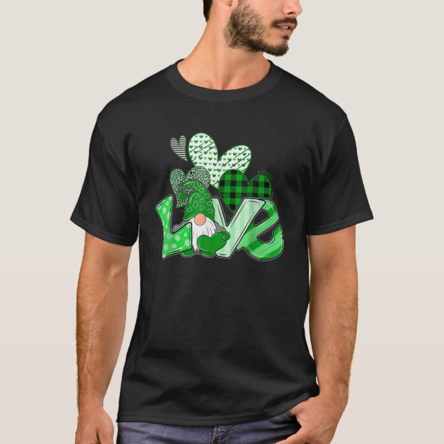 Camiseta S.T Patricks Day Gnome Love Funny (Anverso)
