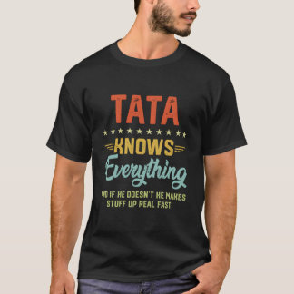 Camiseta S Tata Knows Everything Grandpa Fathers Jokes
