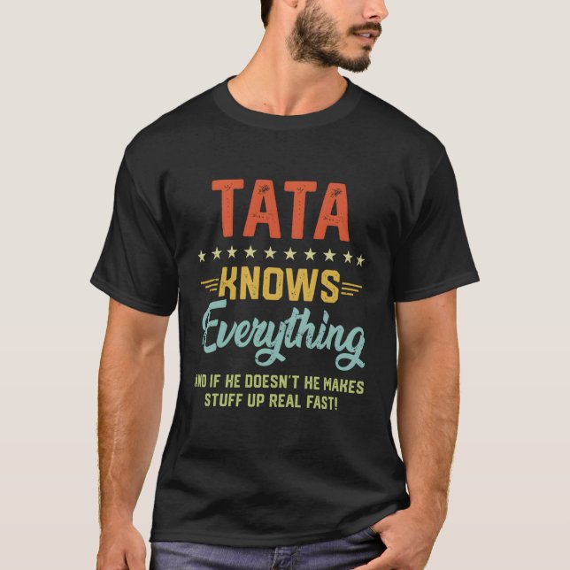 Camiseta S Tata Sabe Todo Lo Que El Abuelo Padres Chistes (Anverso)