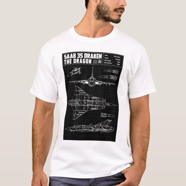 Camiseta Saab 35 Draken (Anverso)