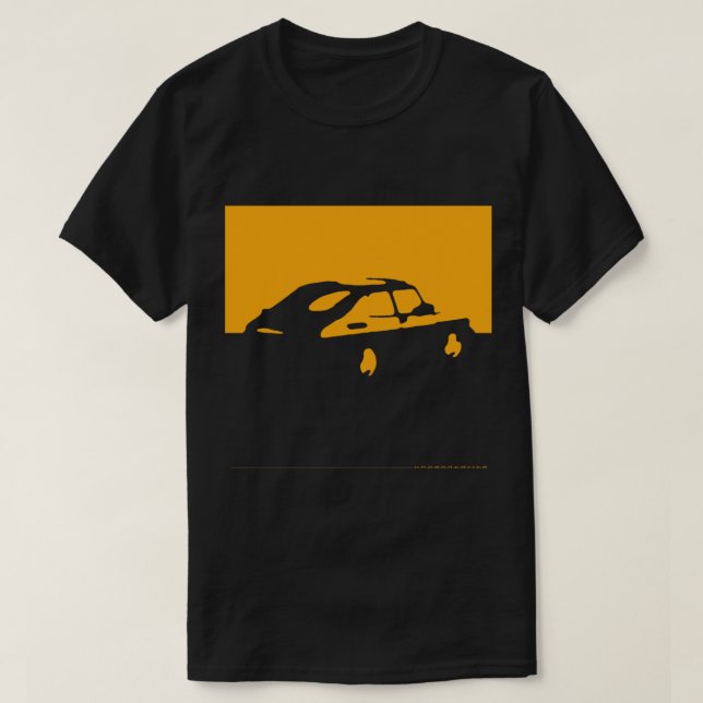 Camiseta Saab 900, 1990 - Amarillo sobre carbón vegetal (Diseño del anverso)
