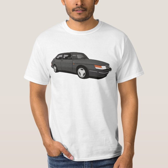 Camiseta SAAB 900 Turbo 16 Aero Coupé gris oscuro (Anverso)