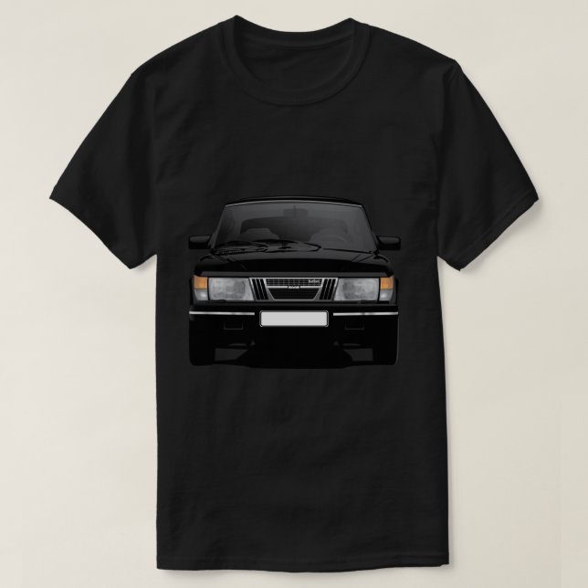 Camiseta SAAB 900 Turbo negro (Diseño del anverso)