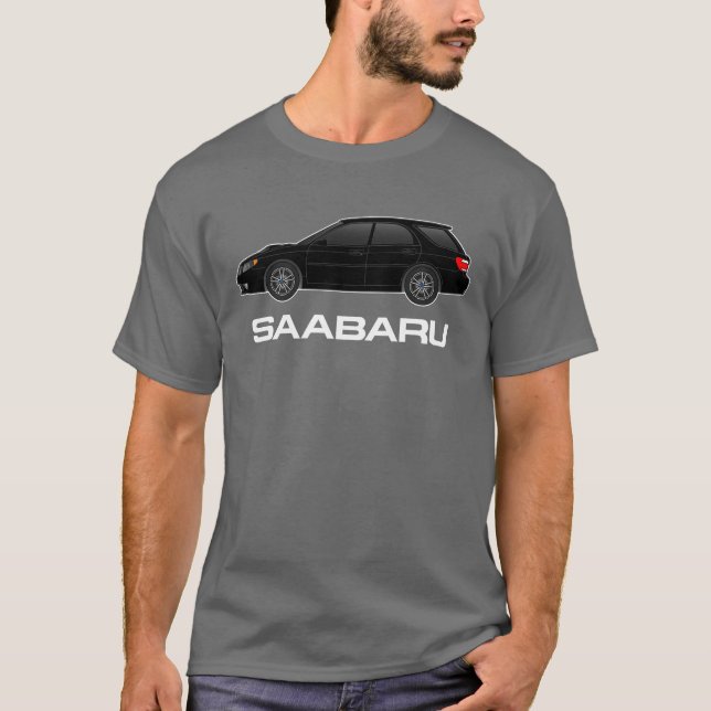 Camiseta saabaru 9-2X en negro (Anverso)