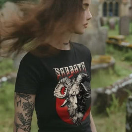 Camiseta Sábado gótico Baphomet Muerte retro de cabra Metal
