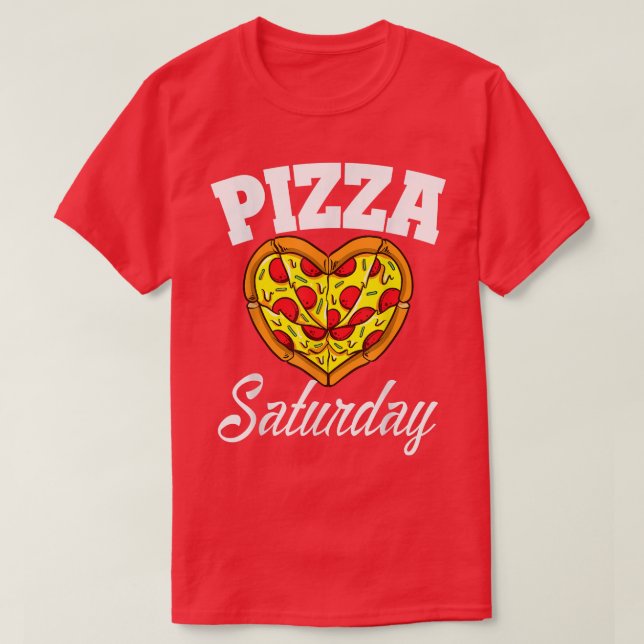 Camiseta Sábado Pizza Noche Funny Pizza Lover comida rápida (Diseño del anverso)