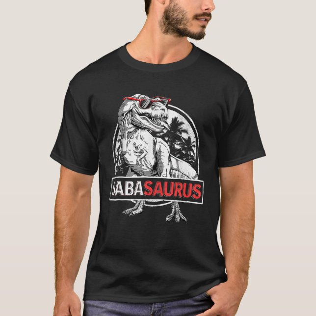 Camiseta Sabasaurus T Rex Dinosaur Saba Saurus Fam del Padr (Anverso)