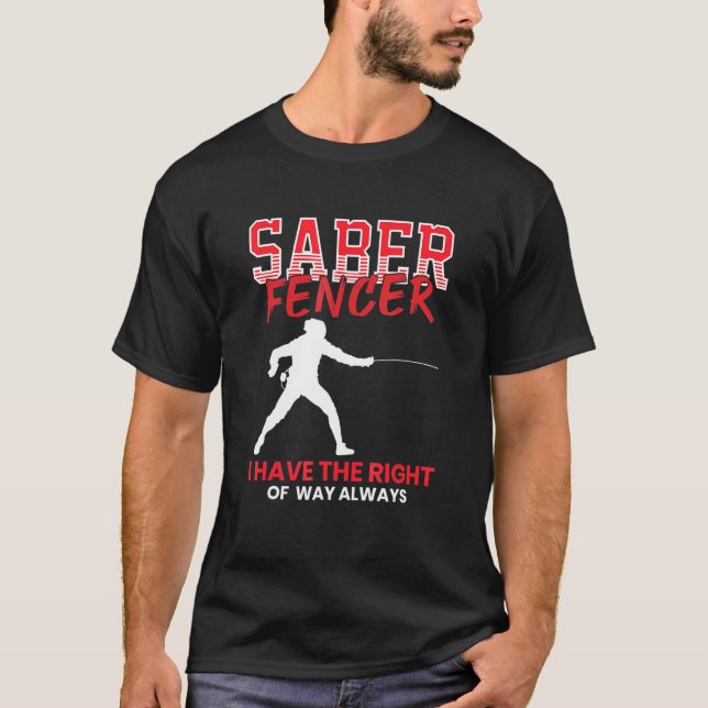 Camiseta Saber Fencer - Entrenador de esgrima Combate Sword (Anverso)