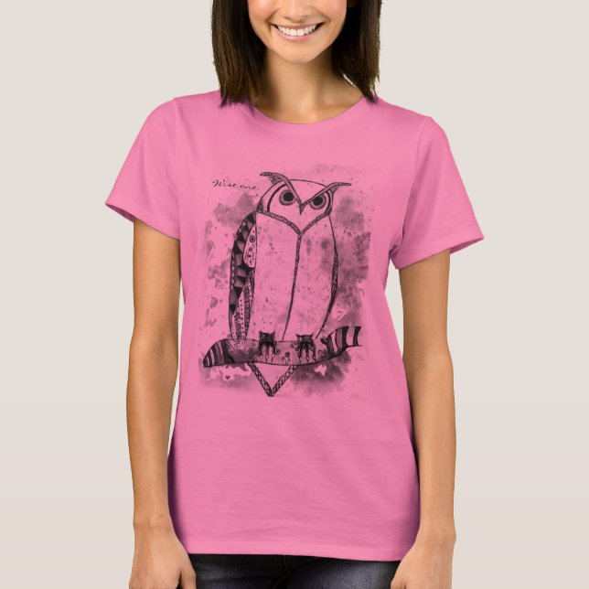 Camiseta Saber un Búho de diseño de arte con patrones (Anverso)