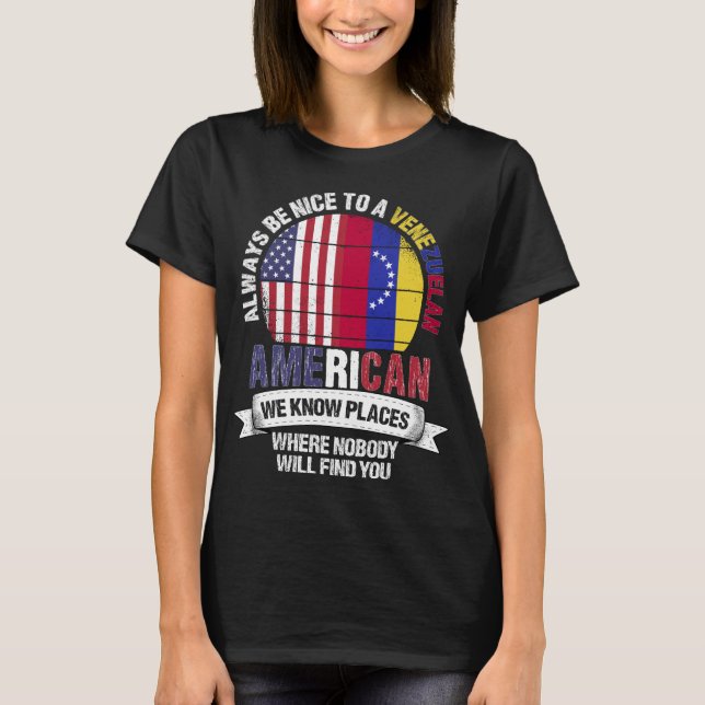 Camiseta Saber venezolano-estadounidense coloca la bandera  (Anverso)