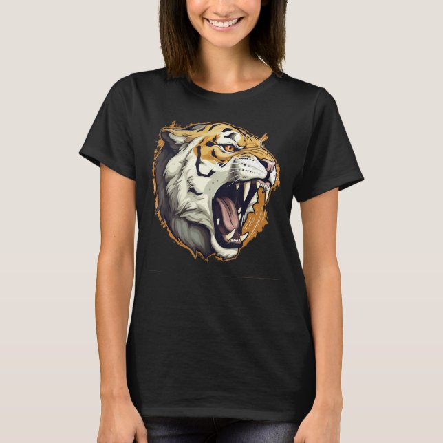 Camiseta Sabertooth prehistórico divertido para animales y  (Anverso)