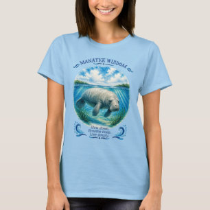 Camiseta Sabiduría de manatí bajo el mar tropical
