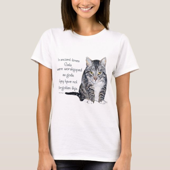 Camiseta Sabiduría del Gato - en la antigüedad, los gatos e (Anverso)