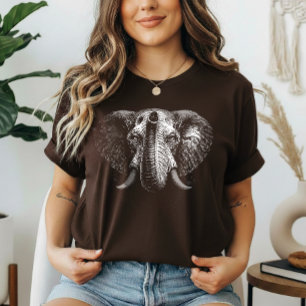 Camiseta Sabiduría - Retrato de elefante 