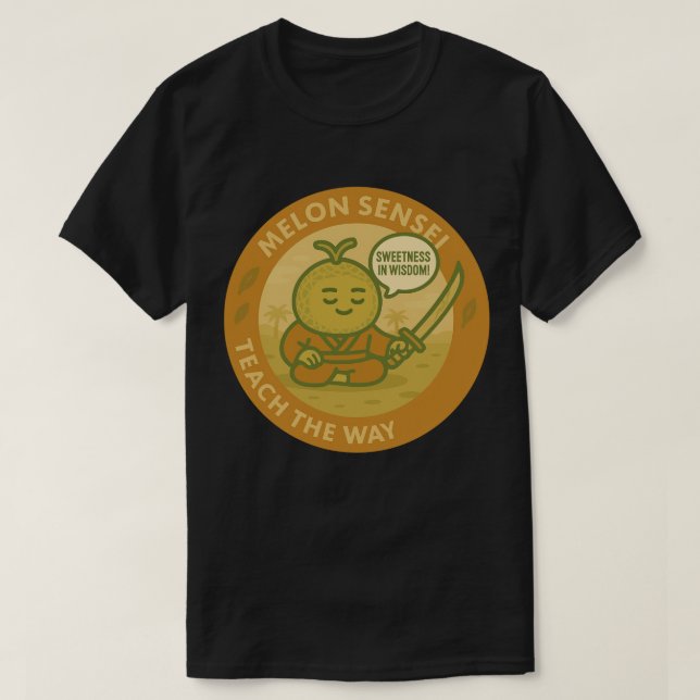 Camiseta Sabio Melón Cute Sensei Japonés  (Diseño del anverso)