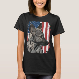 Camiseta Sable alemán Pastor Bandera Americana Bandera Patr