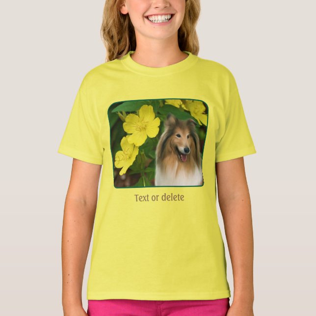 Camiseta Sable Collie Yellow Primrose Dog Art  (Anverso)