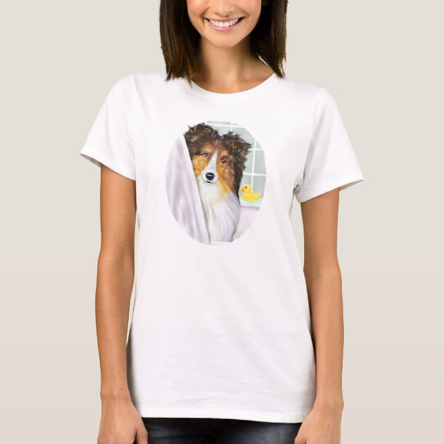 Camiseta Sable Sheltie Bath (Anverso)