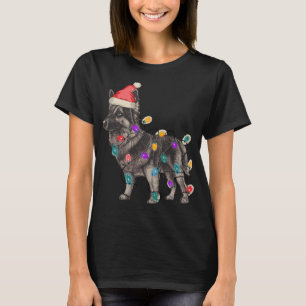CAMISETA SABLE SHEPHERD ALEMÁN CON LA GORRA DE SANTA CLAUS 