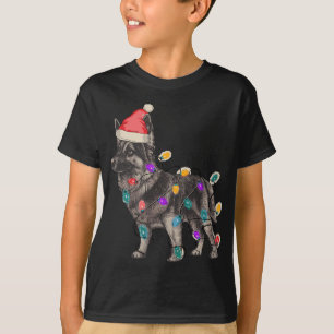 CAMISETA SABLE SHEPHERD ALEMÁN CON LA GORRA DE SANTA CLAUS 