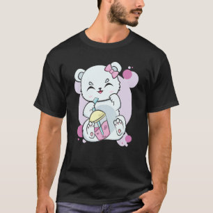 Camiseta Sabor Boba De Oso Polar Con Leche Negra