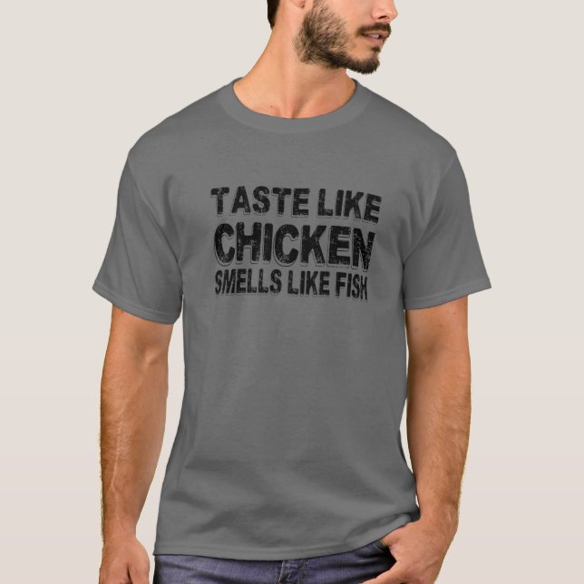 Camiseta Sabor Como El Huele A Pollo Como El Pescado Es Div (Anverso)