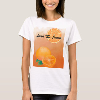 Camiseta Saborea La Temporada Naranja Fresca Botánica Acuar