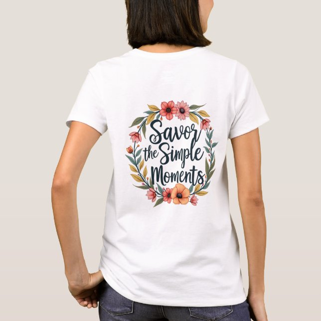 Camiseta Saboree los momentos sencillos de la cita de Boho  (Reverso)