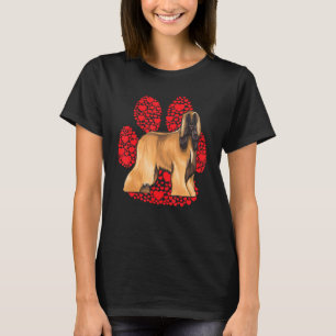 Camiseta Sabueso Afgano Día de San Valentín Amor Perro Pata