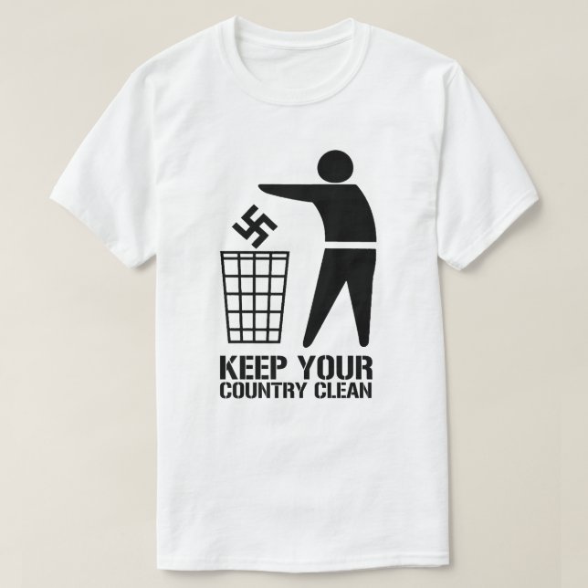 Camiseta Sacar a los fascistas mantener limpio a tu país (Diseño del anverso)