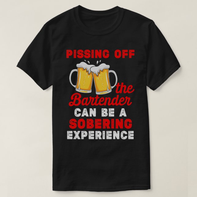 Camiseta Sacar El Bartender Puede Ser Un Experimento Sobres (Diseño del anverso)
