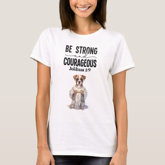 Camiseta Sacerdote bóxer sea fuerte y valiente (Anverso)