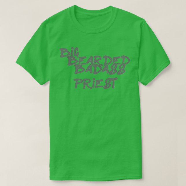Camiseta Sacerdote de Badass con el pelo largo (Diseño del anverso)