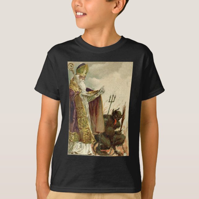 Camiseta Sacerdote de St Nicholas Krampus Pitchfork (Anverso)